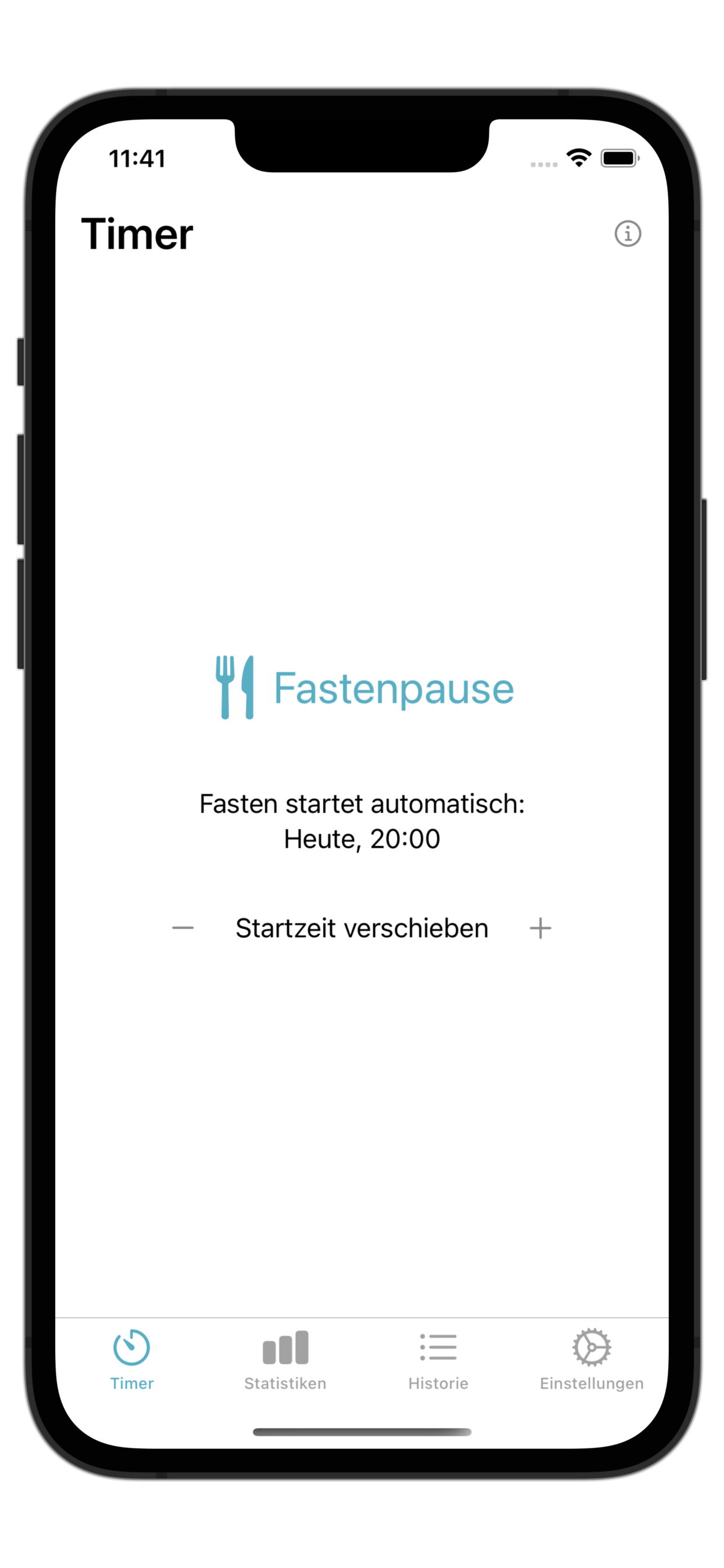 Minimales Fasten-Timer-Interface