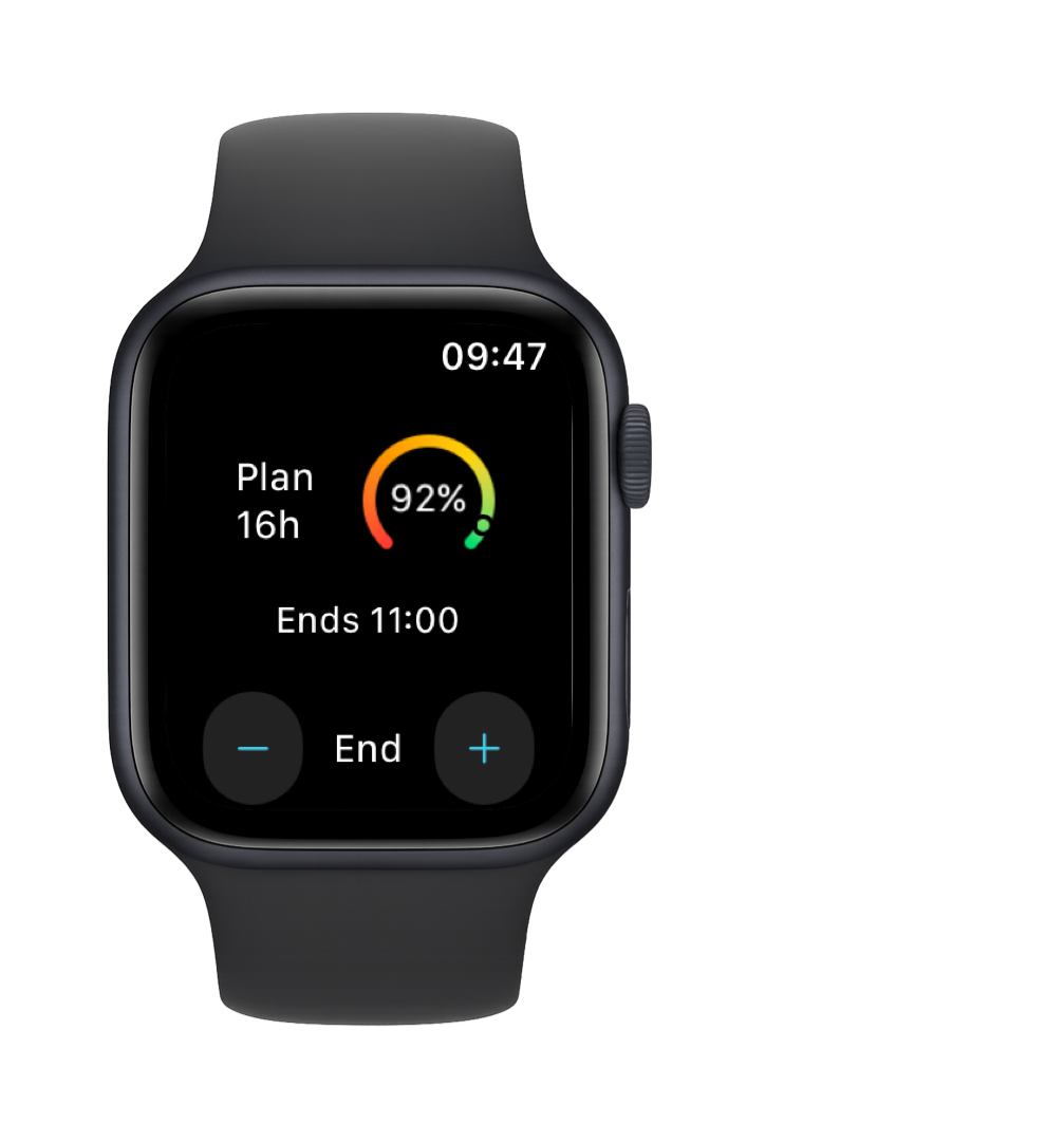 Apple Watch showing fasting status